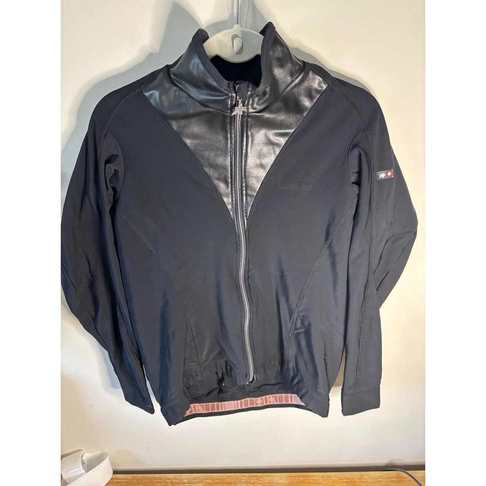 Assos RX900 Cycling Jacket Mens XL Black Fleece Lined Full Zip Jersey Swiss Made